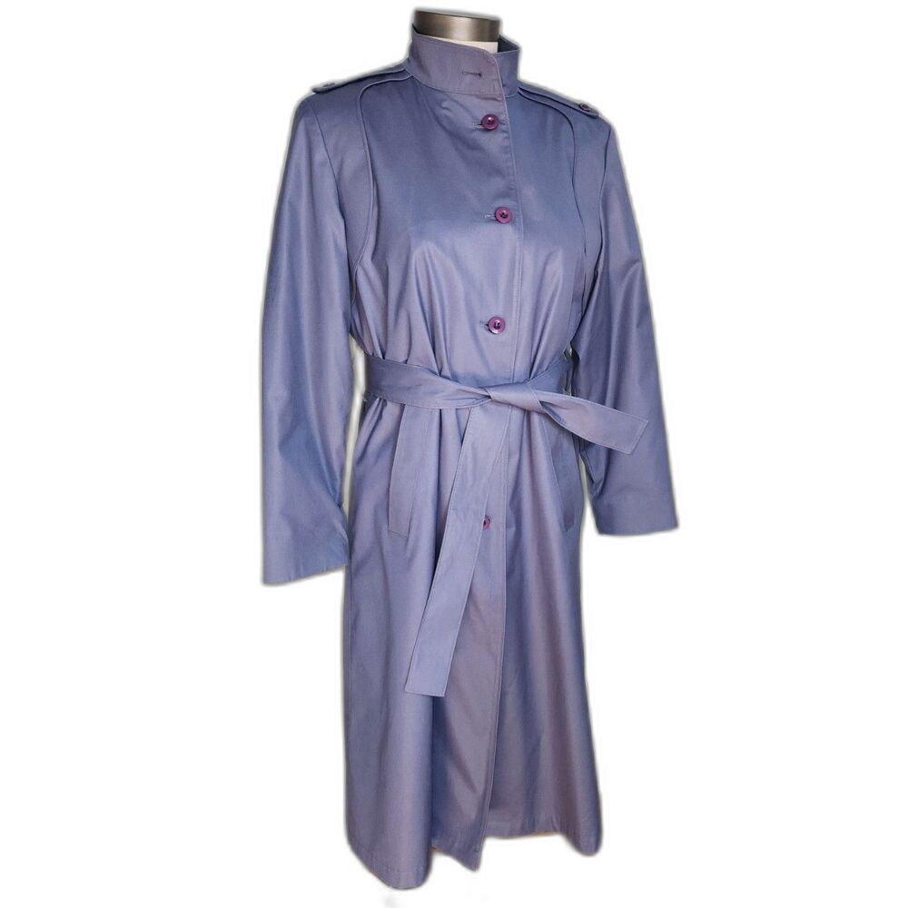 Vintage London Fog Maincoats Light Purple Trench Coat Size 6P